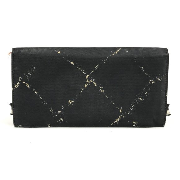 CHANEL WALLET BI FOLD LONG WALLET OLD TRAVEL LINE BLACK